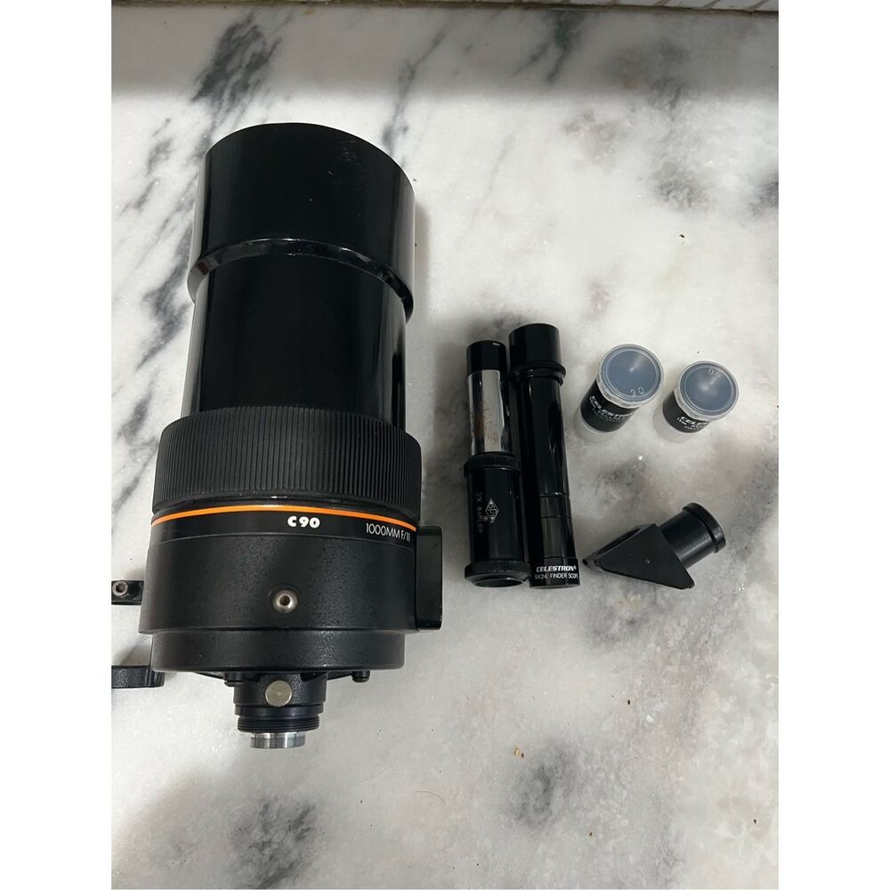 Celestron C90 Telescope 1000mm f/11 w/ Eyepieces Finder Scope Barlow T-Adapter